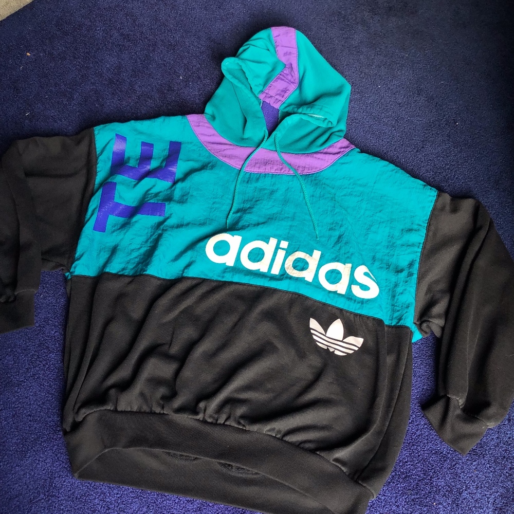 Adidas Vintage Color-block Hoodie